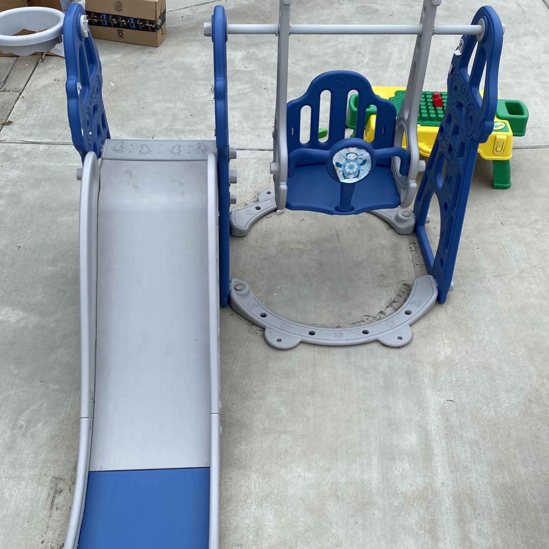 Toddler Play Swing And Slide Set