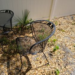WROUGHT IRON OUTDOOR PATIO CHAIRS AND TABLE- $150 OBO 