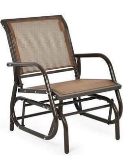 New Assembled Outdoor Swing Glider Chair W/Study Metal Frame Comfortable Patio Chair