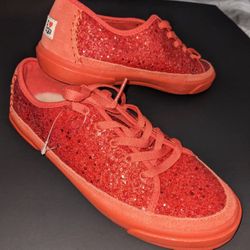 UGG AUSTRALIA Red Glitter Suede Wool Shoes Sneakers Keds Size 7