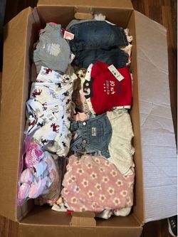 Box full of Baby girl clothes
