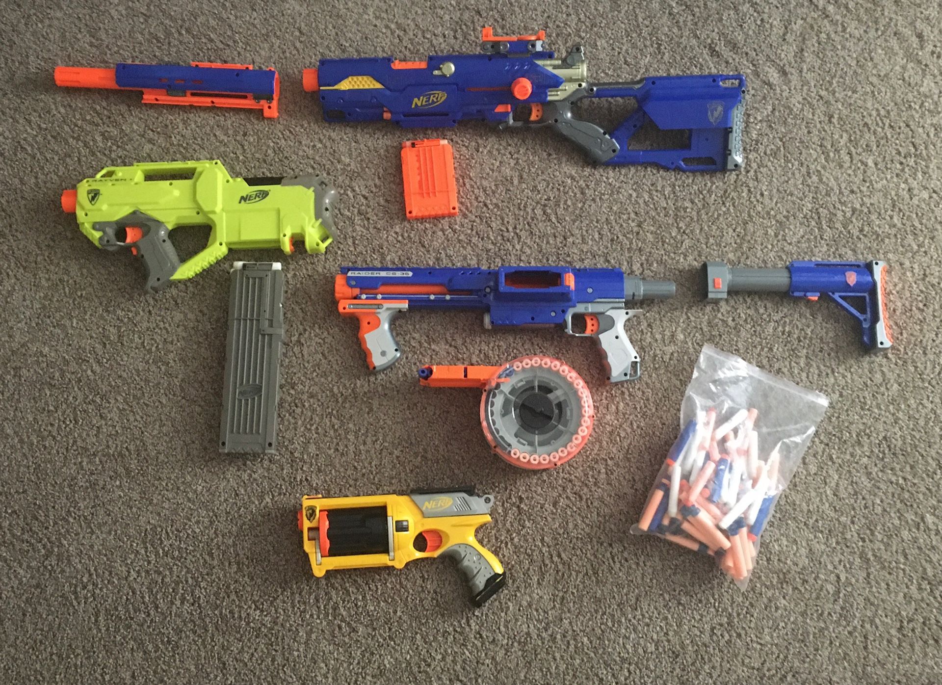 Assortment of nerf guns