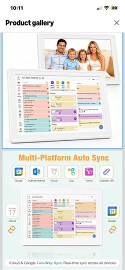 igital Calendar Wall Planner 10.1 Inch Touch Screen WiFi picture frame smart Electronic Planner Calendar Sync, Task management, Meal Family Digital Ph