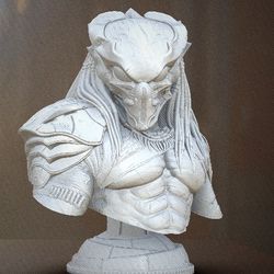 Predator Bust Statue Fan Art Mvp Alien Movie Comic Book Video Game