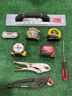 Husky DeWalt Milwaukee Stanley Hand Tools Lot Tape Measures Pliers Trowel Screwdriver
