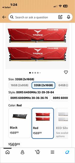 32GB DDR5 ram T-force Vulcan 6400mhz