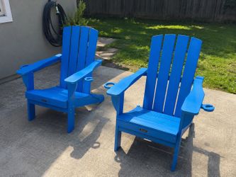 2 blue chairs
