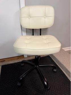 Brand New Beige Vegan Leather Height Adjustable Office/Vanity Chair