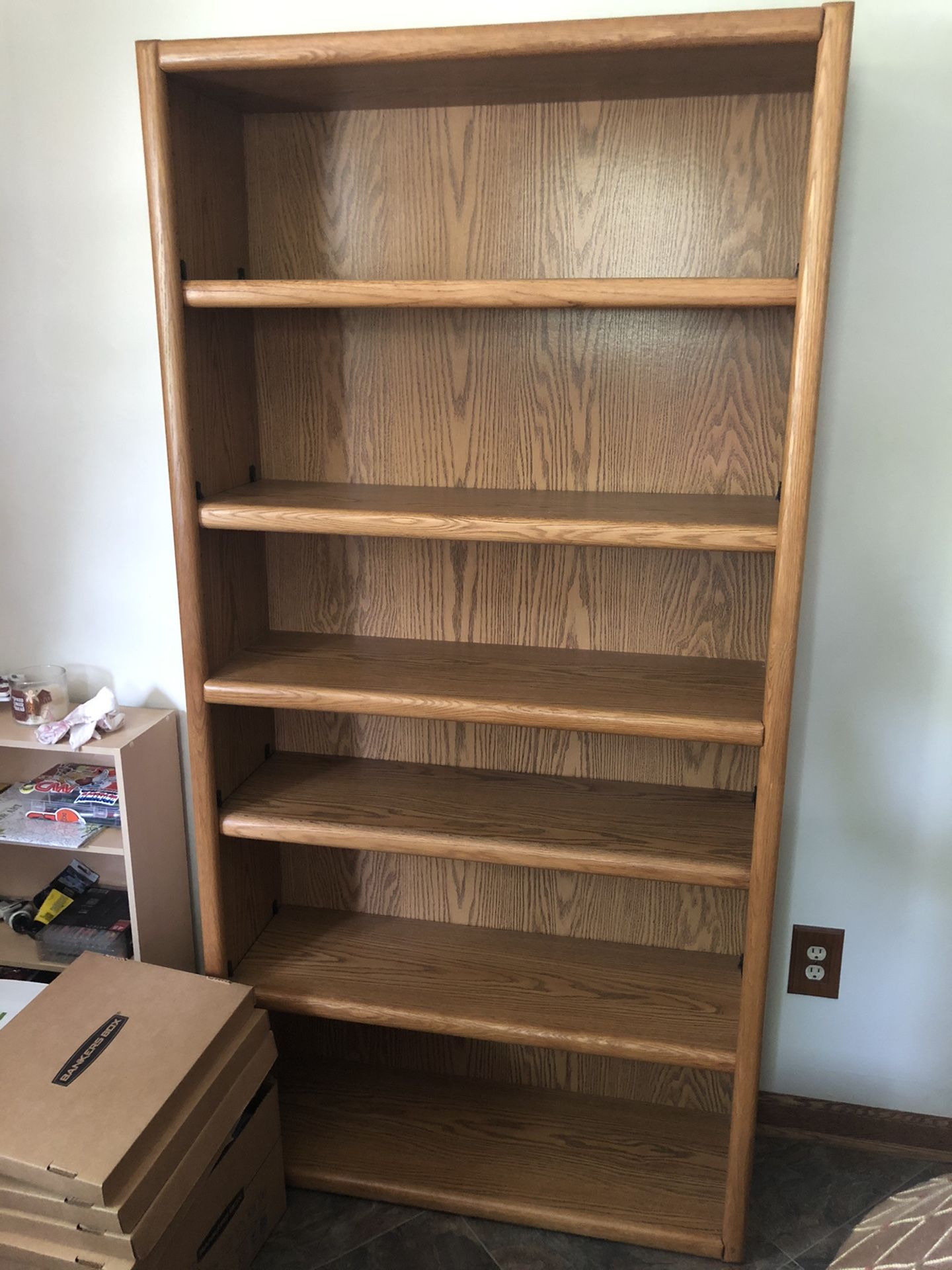 Wood tall bookcase