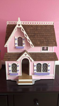 Handmade victorian wooden dollhouse