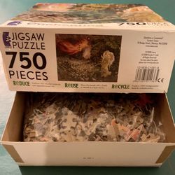 750 PIECE JIGSAW PUZZLE - Ceaco Enchanting Shimmer Collection “In the Forest of Serre” (Item 1136-1) UNASSEMBLED/IN BOX