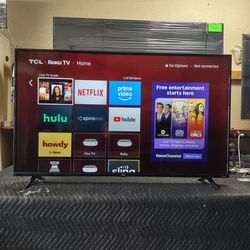 55 inch TCL Roku 4k smart tv beautiful tv comes with remote control shows great picture works perfect guaranteed