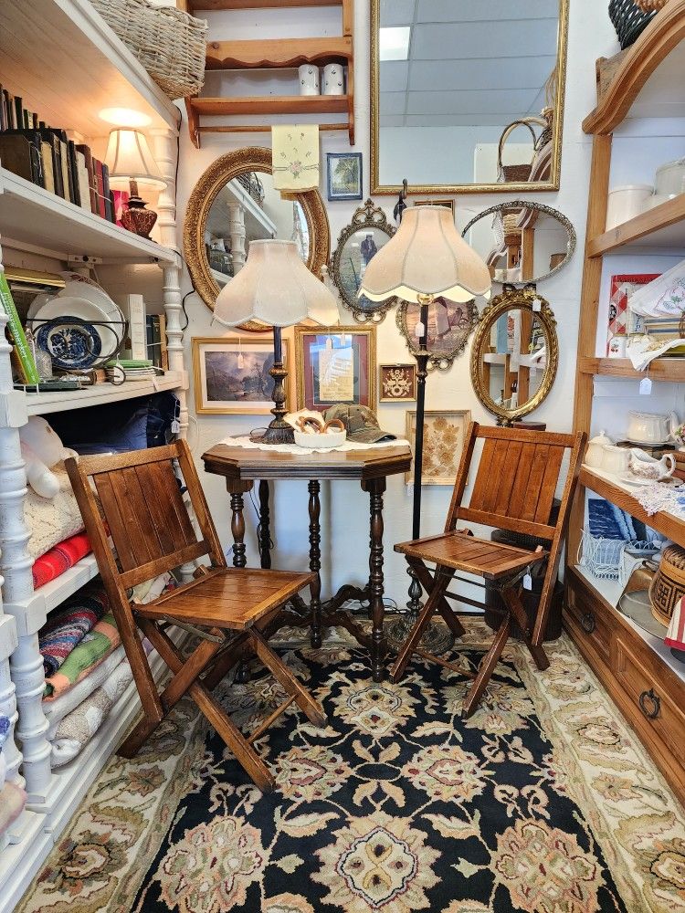 Wood Folding Chairs X2