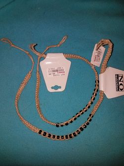 Hemp necklace black, dark copper and dark silver beads