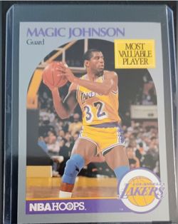 1990 NBA Hoops Magic Johnson Most Valuable Player No. 157 LA Lakers