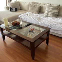 Coffee Table with Glass Top - See Details Below - End Table Optional