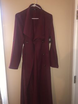 Burgundy coat \cardigan