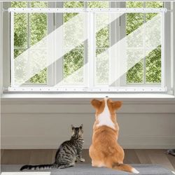 3620: New Pet Window Safety Guards, Clear Acrylic Safer Than Bars, Window Guards for Dogs Cats, Pressure Mounted Safety Pet Barrier with Metal Frame, 