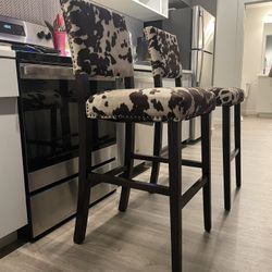 🐄 Clayton Cowprint Counter Stools 🐮 