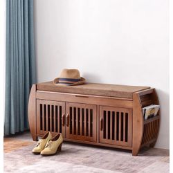 Solid Wood Shoe Bench