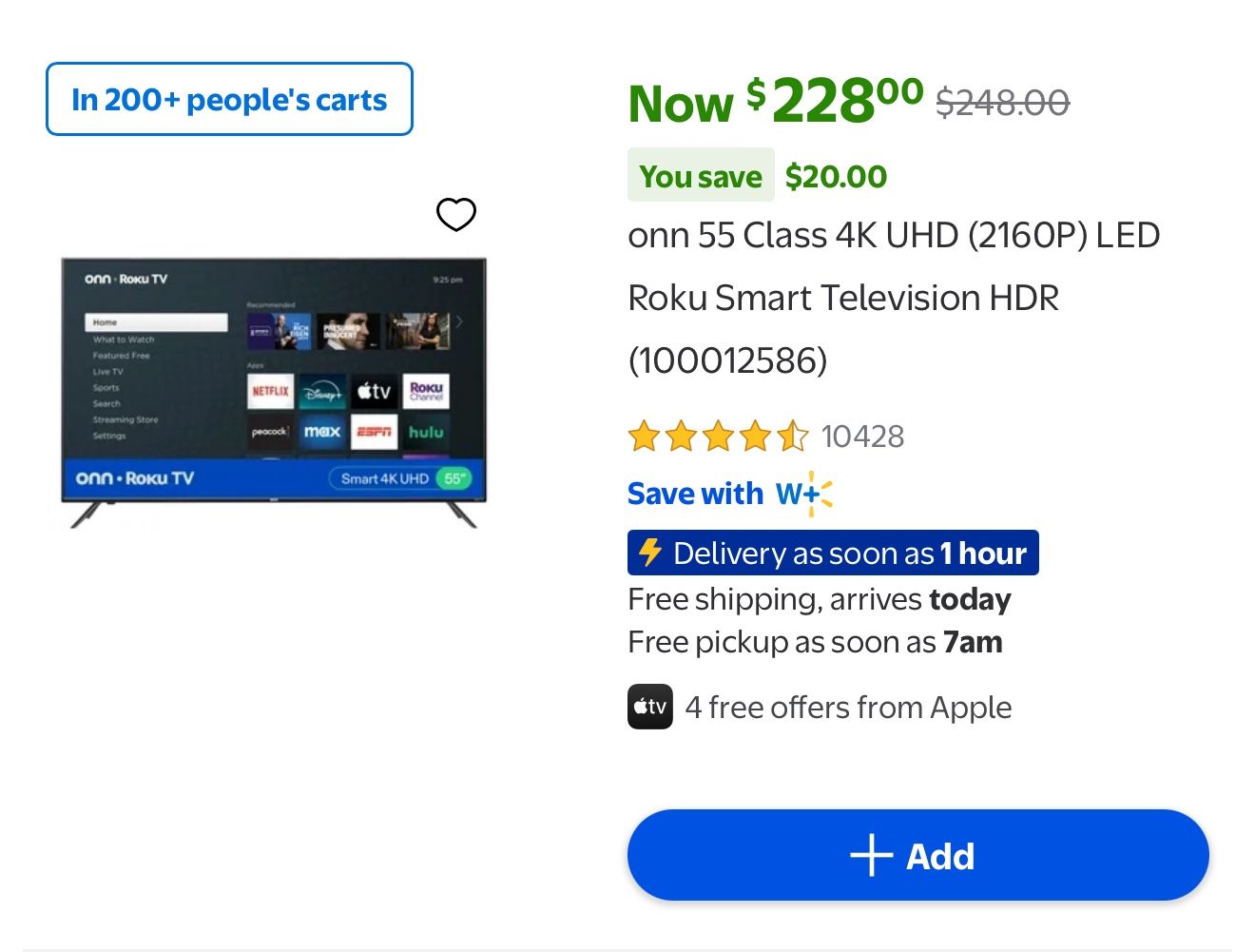 55’ ONN ROKU TV