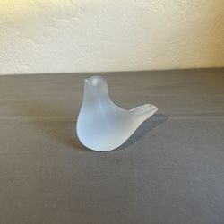 frosted crystal glass dove paperweight 
