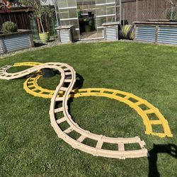 Blow Mold Santa Train Railroad Track