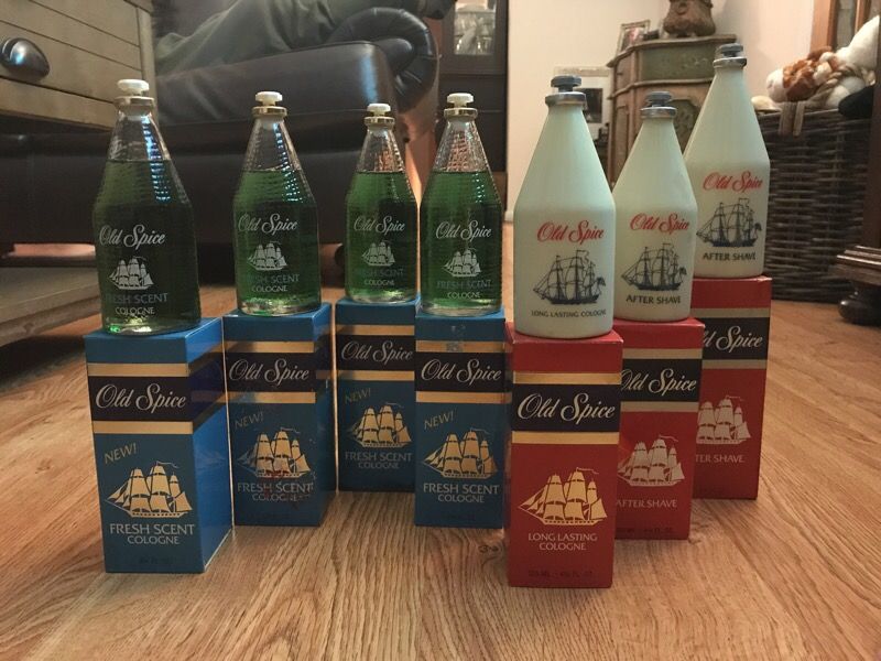 Vintage 1960s Old Spice cologne and after shave