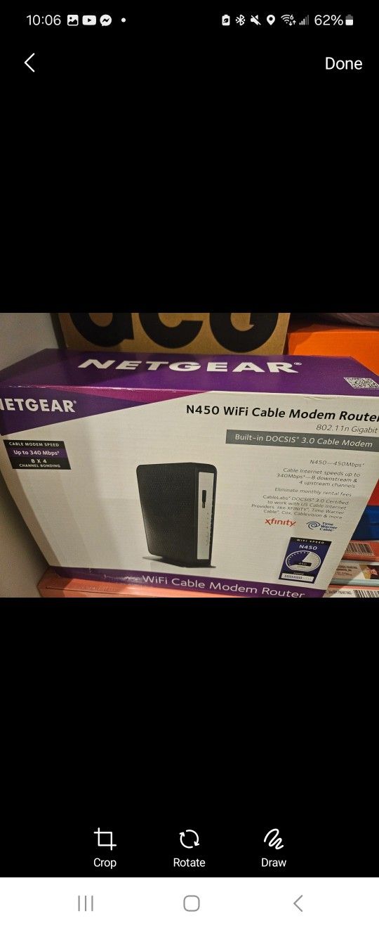 Netgear N450 Wifi Cable Modem Router