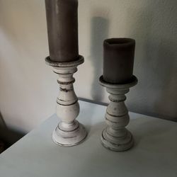 White Candlesticks And Candles 