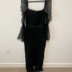 Bella Barnett Black Dress Polka Dot New 