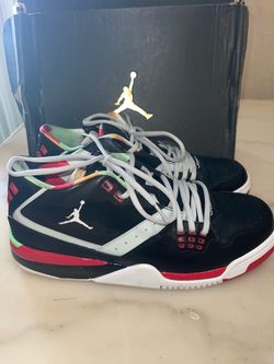 Jordan Flight 23 Men’s Mid Top Lace-Up Sneakers Black/Gray/Red/White , size 10.5