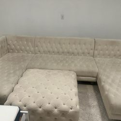 All White Sectional 