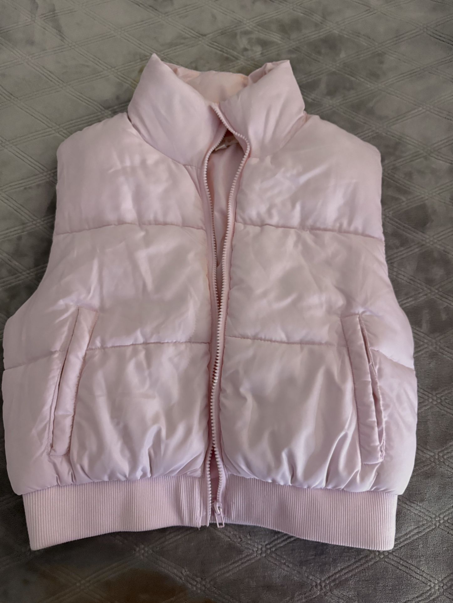 Women’s Baby Pink Cropped Puffer Vest