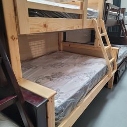 PINEWOOD BUNK BED MATTRESSES. INCLUDED 