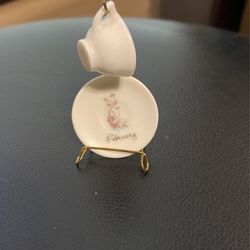 Precious Moments Mini Tea Cup And Saucer February