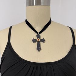 Cross necklace chocker, Gothic grunge fashion Price is for each