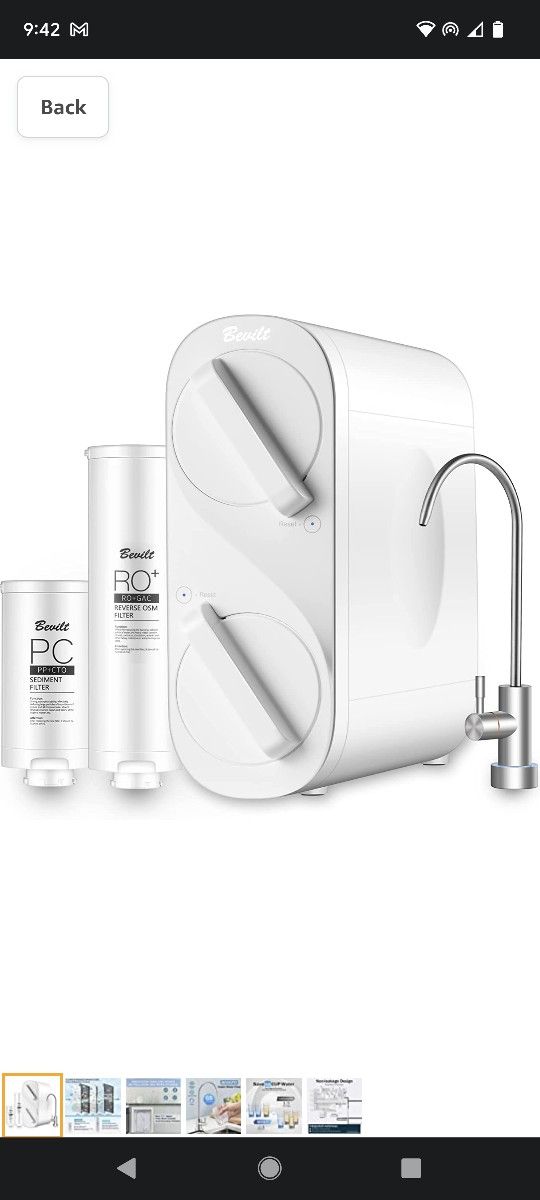 $150 BEVILT REVERSE OSMOSIS UNDER SINK WATER FILTRATION SYSTEM