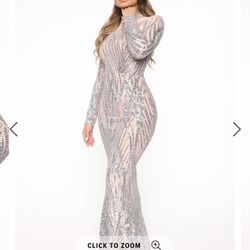 Fashion Nova Sequin Maxi Dress Large 