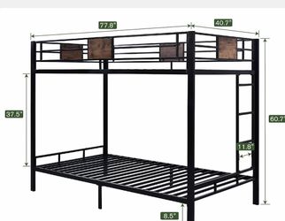 Twin Over Twin Metal Bunk Bed Frame