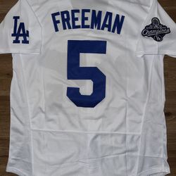 Los Angeles Dodgers 2025 World Series Champions Jersey Stitched White Freeman