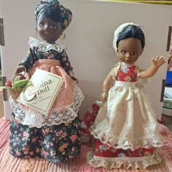 PAIR OF HANDMADE GAMBINA DOLLS - NEW ORLEANS