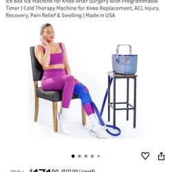 Ice Box Ice Machine for Knee After Surgery with Programmable Timer | Cold Therapy Machine for Knee Replacement, ACL Injury, Recovery, Pain Relief & Sw