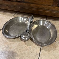 VINTAGE HANDY ANN SILVER PLATE OVAL PLATES 14” x 10.5” RARE