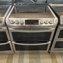 Lg Stainless Steel Double Oven Electric Stove 