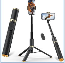 Selfie Stick Tripod Stand with Remote Control Extendable Up to 62" New Condition