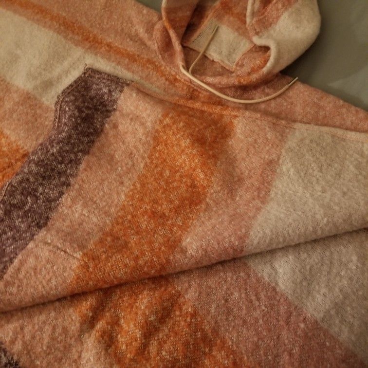 One size Pink Hooded Poncho