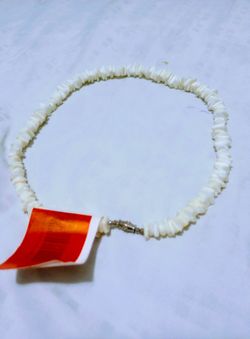 Necklace Made Of White Shell Particles
