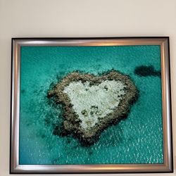 ‘Love Island’ Ocean Aerial - Framed Statement Coastal Artwork (large)