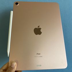 Apple IPad Air 4th Generation (10.9” Liquid Retina/ 2020 Model / pink) 64GB with keyboard case, pen & Accessories (256Gb $499)